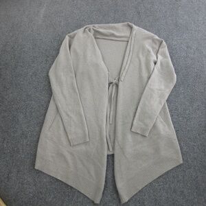 Inhabit Cardigan Sweater Womens S Beige Cashmere Open Front Tie Belt Pockets